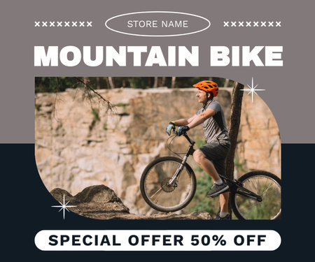 Special Offer on Mountain Bikes Medium Rectangle Design Template