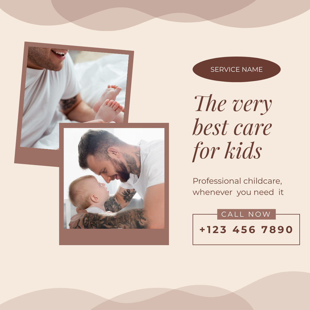 Template di design Dad Playing with Newborn Baby Instagram