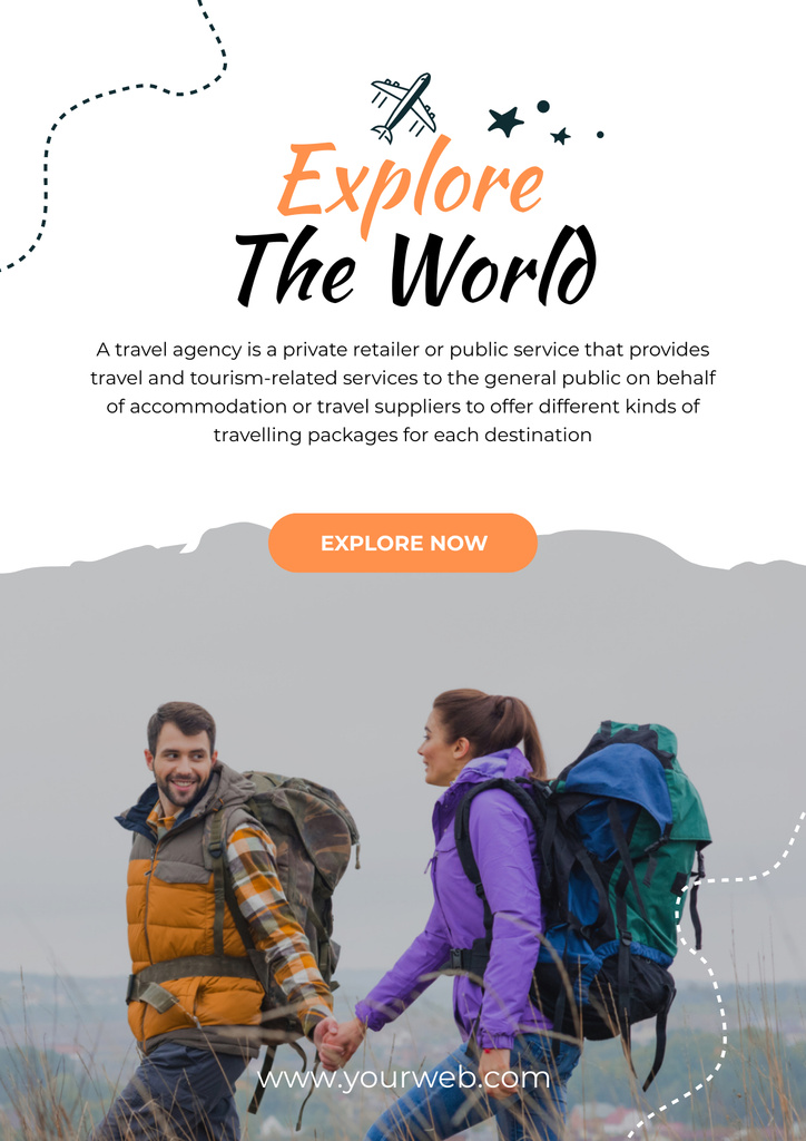 Explore the World with Travel Agency Poster – шаблон для дизайна