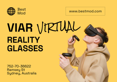 VR Gear Ad Poster B2 Horizontal Design Template