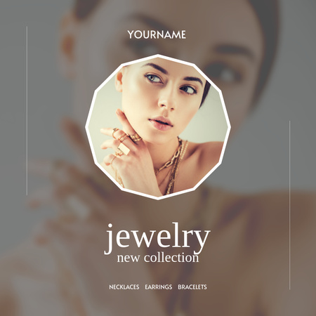 Presentation of Elegant Collection of Jewelry Instagram AD Design Template