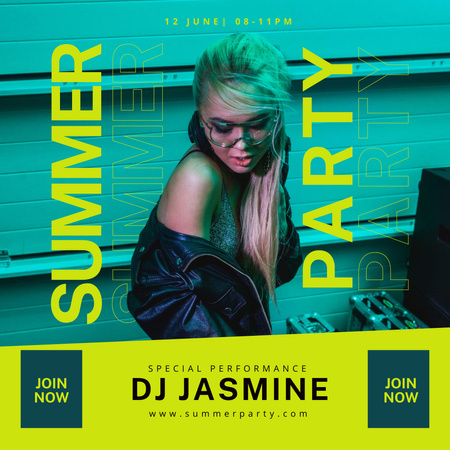 Summer Party Announcement Instagram Design Template