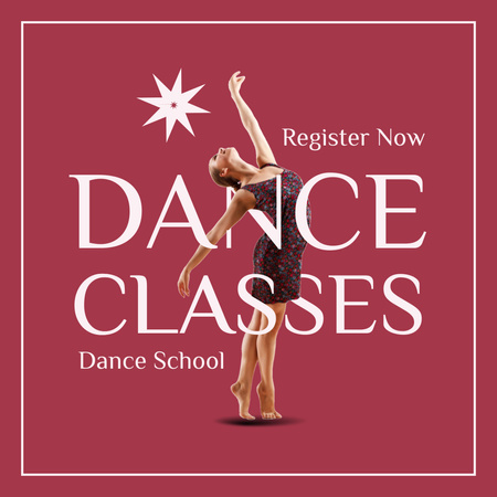Oznámení o registraci do taneční školy Instagram Šablona návrhu