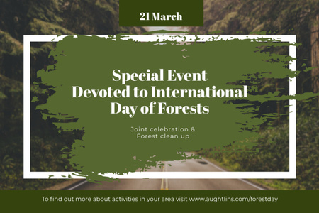 International Day of Forests Event Tall Trees Flyer 4x6in Horizontal Design Template