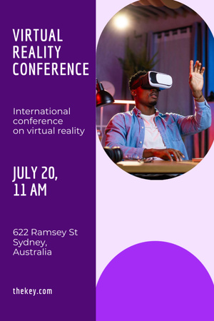 Virtual Reality Conference Announcement Invitation 6x9in Modelo de Design
