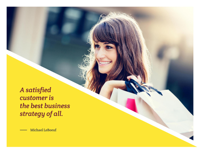 Practical Business Quote About Customer And Strategy Postcard 4.2x5.5inデザインテンプレート