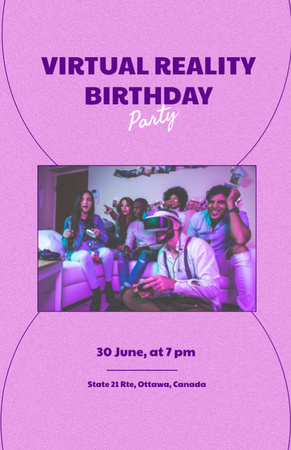 Platilla de diseño Remote Virtual Birthday Party Invitation 5.5x8.5in