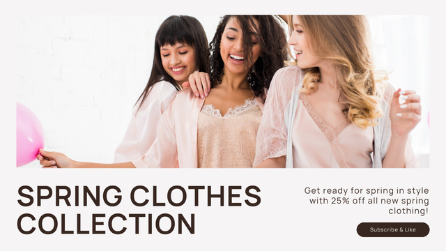 Spring Sale Women's Clothing Collection Youtube Thumbnail Πρότυπο σχεδίασης