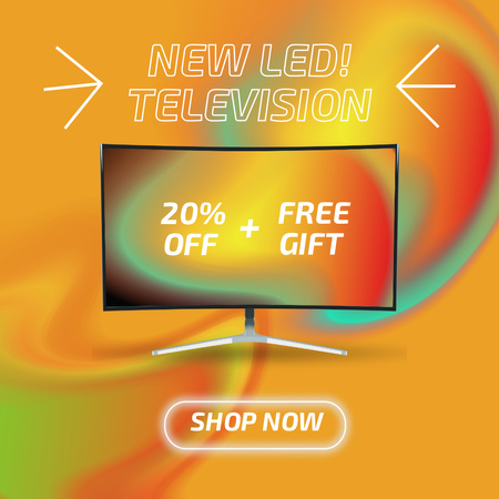 Offer Discounts on New Led TV Instagram AD Design Template