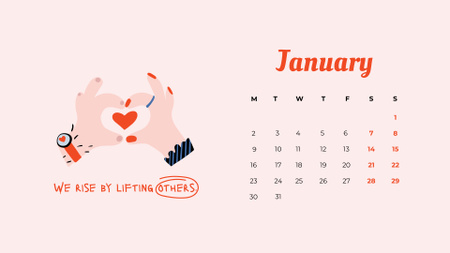 Phrase with Hands Illustration Calendar – шаблон для дизайну