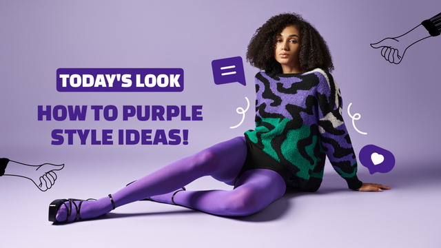 Styling Purple Outfit With Social Media Trends Youtube Thumbnail Design Template