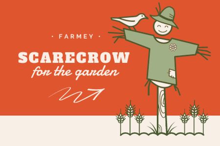 Garden Scarecrow Sale Label Design Template