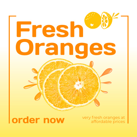 Nabídka čerstvých pomerančů Instagram Šablona návrhu