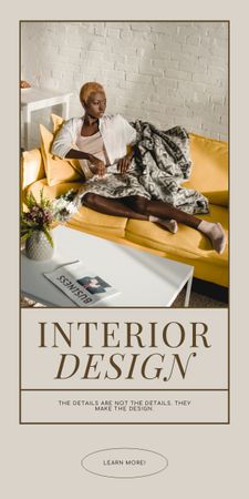 Trendy African American Woman for Interior Design Graphic Design Template