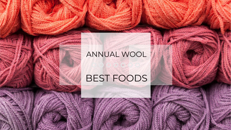 Knitting Festival Invitation with Wool Yarn Skeins Youtubeデザインテンプレート