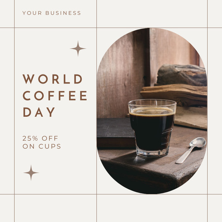 Fragrant Americano for World Coffee Day Instagram Design Template