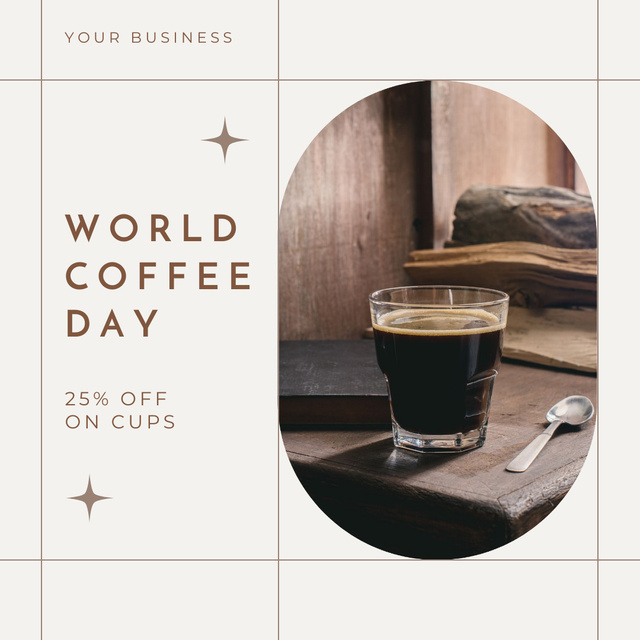 Fragrant Americano for World Coffee Day Instagram – шаблон для дизайна
