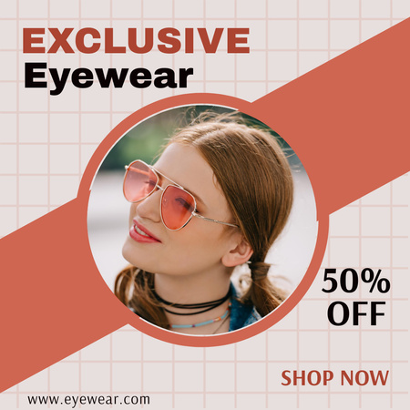 Ontwerpsjabloon van Instagram van Exclusive Eyewear Collection Sale