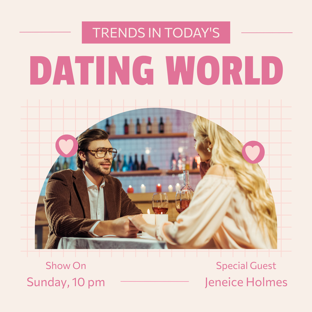 Plantilla de diseño de Modern Trends in World of Dating Podcast Cover 