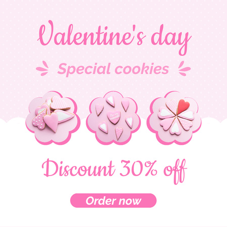 Discount on Special Desserts for Valentine's Day Instagram AD Design Template