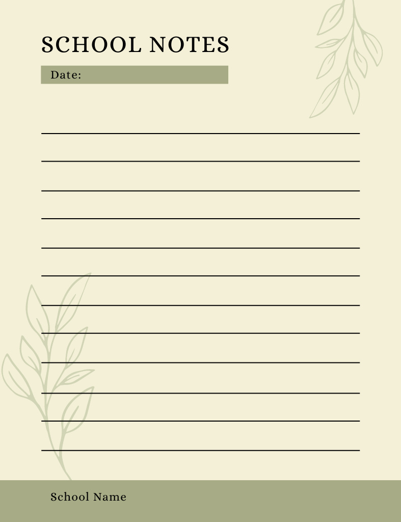 Template di design Minimalist School Planner with Branch Shadows Notepad 107x139mm