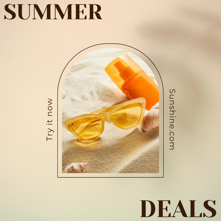 Ontwerpsjabloon van Instagram AD van Summer Skincare Ad