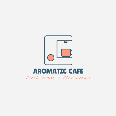 Cafe Ad with Aromatic Coffee Logo 1080x1080px – шаблон для дизайна