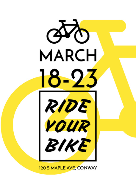 Template di design Cycling Event Announcement with Simple Bicycle Icon Flayer
