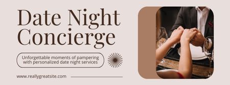 Designvorlage Date-Night-Concierge-Service mit einem Paar für Facebook cover