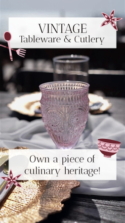 Rare Tableware And Cutlery In Antique Market Offer TikTok Video Design Template