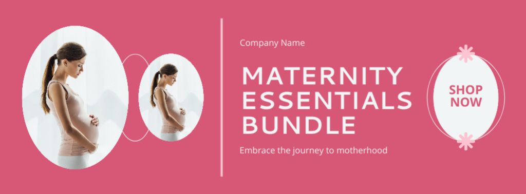 Modèle de visuel Promotion of Essential Products for Pregnancy with Young Woman - Facebook cover