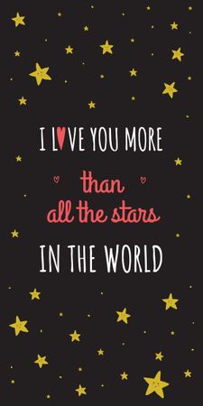 Valentines Love Quote with stars Graphic Design Template