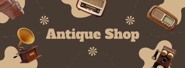 Sale of Antique Trifles in Store Facebook cover – шаблон для дизайна