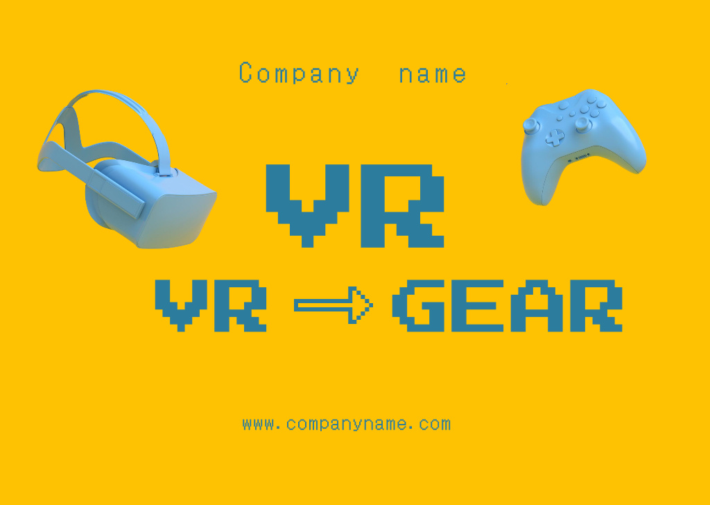 Designvorlage VR Equipment and Gear Sale Offer on Yellow für Card