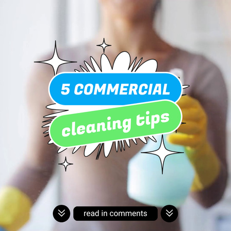 Kereskedelmi tisztítási tippek mosószerrel készlete Animated Post tervezősablon