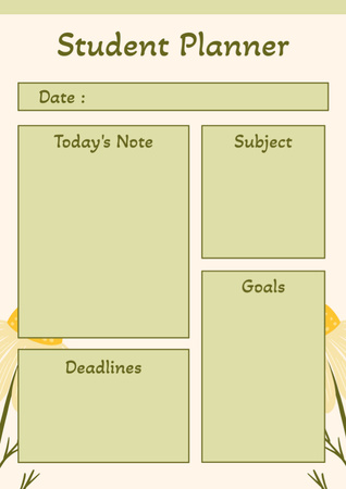 Student Plans for Study Week Schedule Planner Design Template