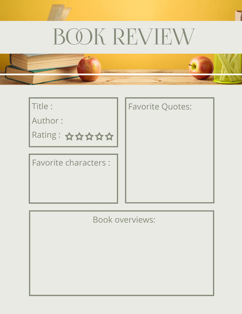 Book Review for Readers Notepad 8.5x11in Design Template