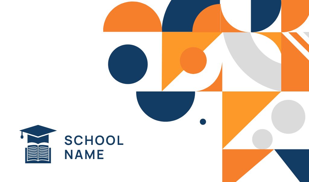 Emblem of School Business card Πρότυπο σχεδίασης