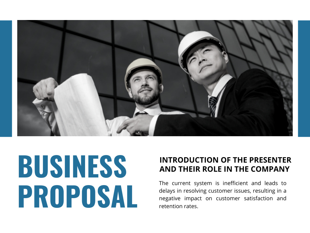 Compelling Construction Business Proposal With Description Presentation Šablona návrhu