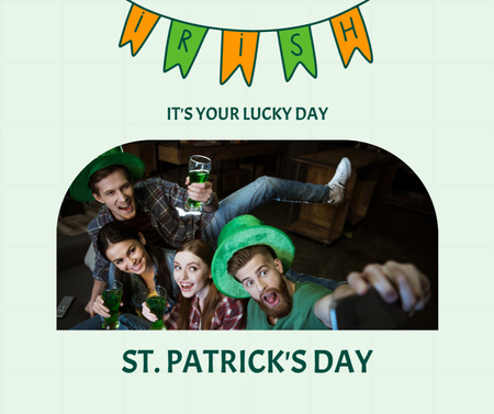 Happy St. Patrick's Day with Young People Company Facebook Design Template