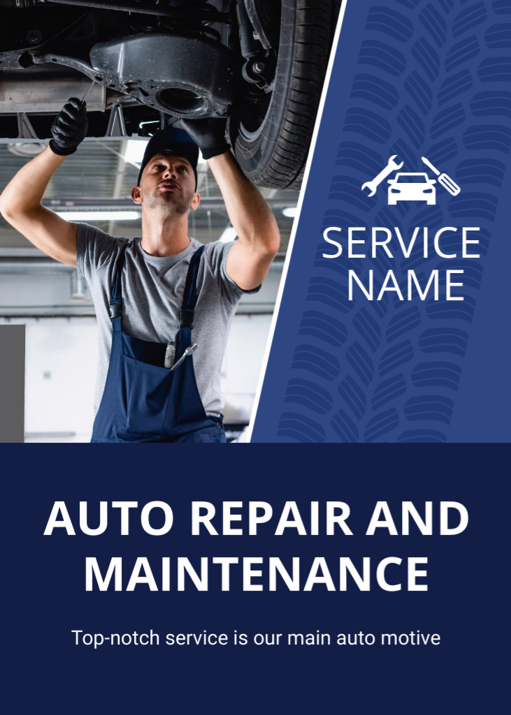 Auto Repair and Maintenance Offer Flayer Tasarım Şablonu