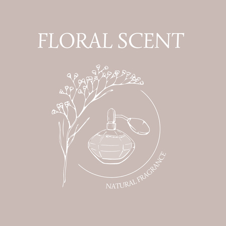 Fragrance Shop Ad with Offer of Floral Scent Logo Design Template