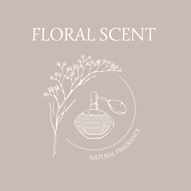 Fragrance Shop Ad with Offer of Floral Scent Logo Modelo de Design