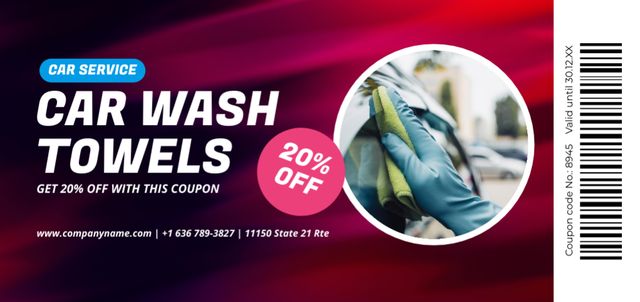Offer of Car Wash Towels Sale Coupon Din Large Modelo de Design