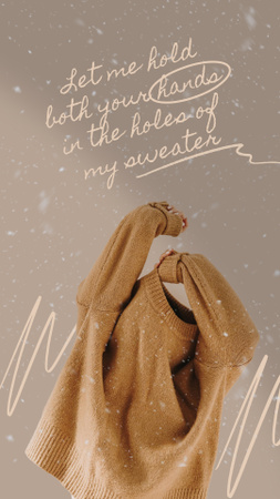 Designvorlage Girl in Warm Winter Sweater für Instagram Story