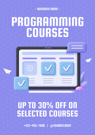 Discount on Selected Programming Courses Poster Design Template