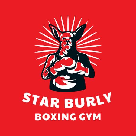 Boxing Gym Ad Logo Design Template