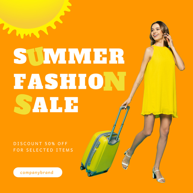 Fashion Sale for Summer Vacation Instagram tervezősablon