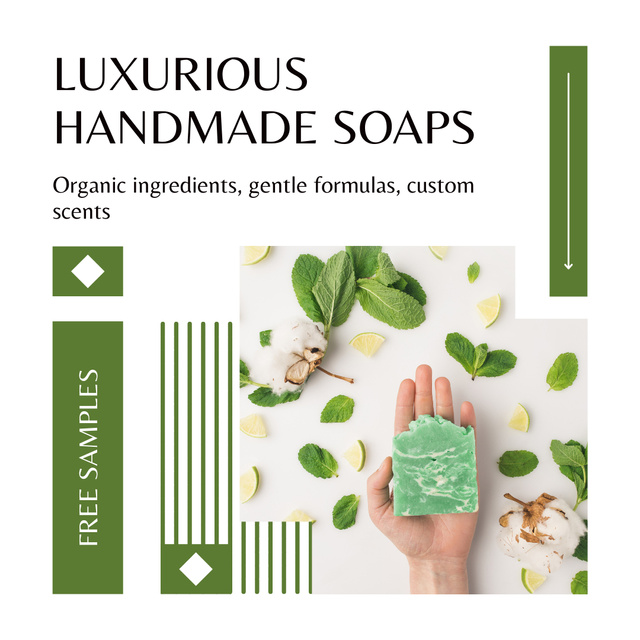 Handmade Soaps with Exclusive Fragrances Sale Offer Instagram tervezősablon