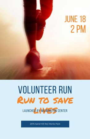 Volunteer Run Announcement with Runing in Sunlight Flyer 5.5x8.5in Design Template